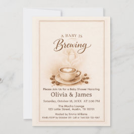 Convite A Baby Is Brewing Baby Shower Invitation