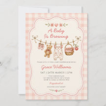 A Baby is Brewing Clothesline Baby Shower