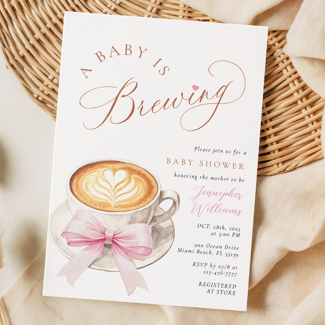Convite A Baby Is Brewing Coffee Baby Shower Invitation (Criador carregado)