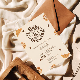 Convite A Baby is Brewing | Coffee & Pastry Baby Shower