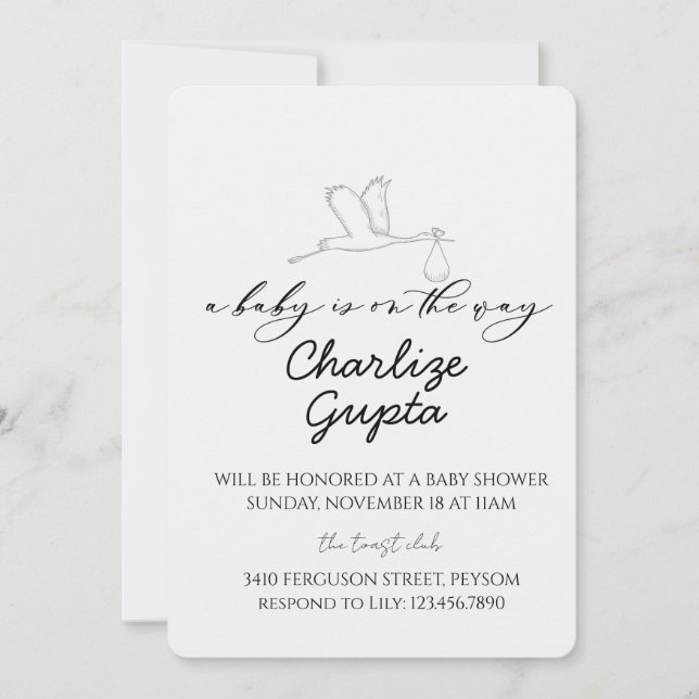 Convite A Baby Is on the Way Baby Shower  (Frente)