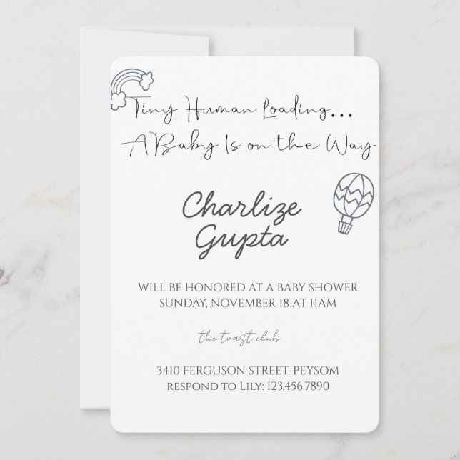 Convite A Baby Is on the Way Baby Shower  (Frente)