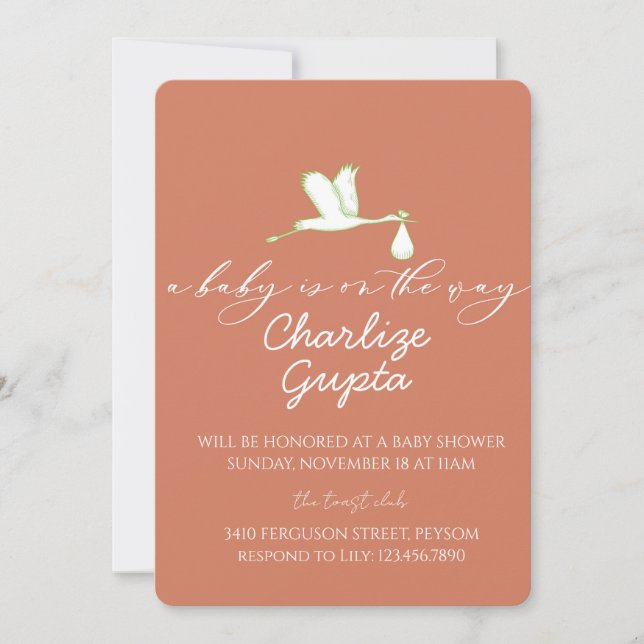 Convite A Baby Is on the Way Baby Shower  (Frente)