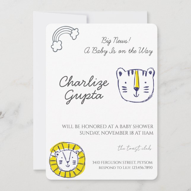 Convite A Baby Is on the Way Baby Shower  (Frente)