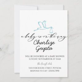 Convite A Baby Is on the Way Baby Shower 