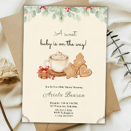 Convite A baby shower invitation with delicate floral
