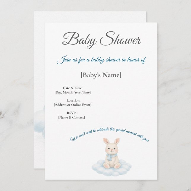 Convite A Baby Shower to Celebrate (Frente/Verso)