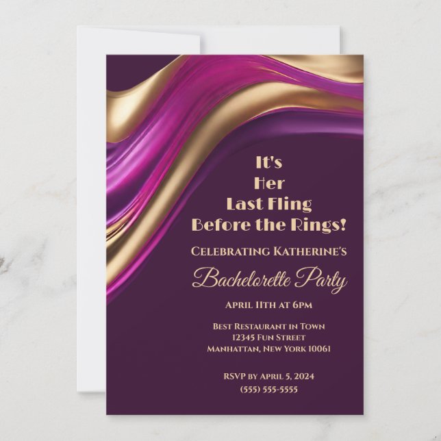 Convite A Bachelorette É Sua Última Fuga Antes Dos Anéis. (Frente)