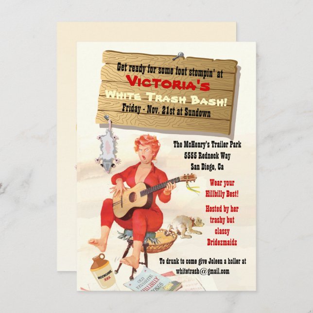 Convite à Bacia de Lixo Branco (Frente/Verso)