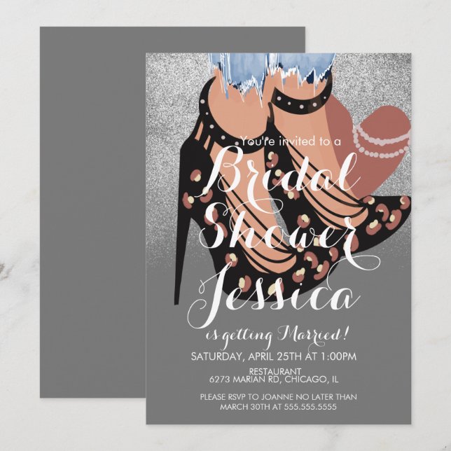 Convite A Beleza da Moda Heels Jeans Cinzas (Frente/Verso)