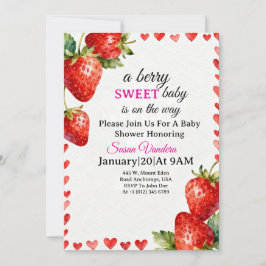 Convite A Berry Sweet Baby Shower invitation