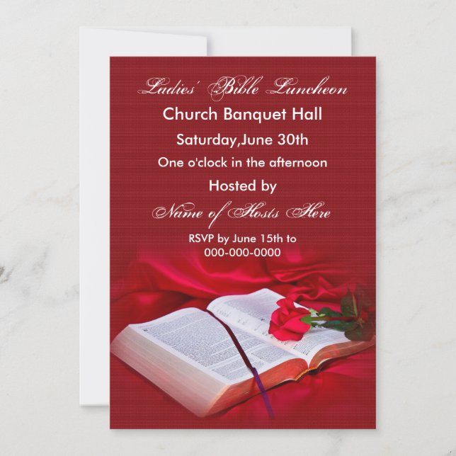Convite à Bíblia religiosa (seda vermelha) (Frente)