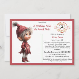 Convite A Birthday From the North Pole | Whimsical Elf