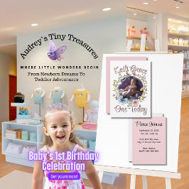 Convite à borboleta Primavera de primeiro aniversa