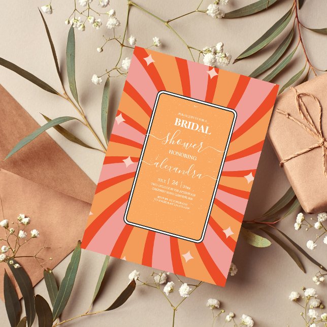 Convite à Bridal Pensada da Retro Groovy 70 (Criador carregado)