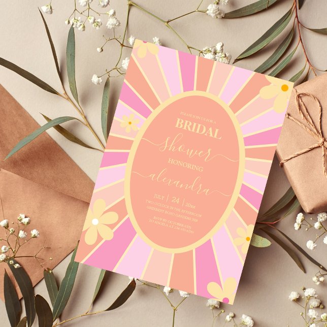 Convite à Bridal Pensada da Retro Groovy 70 (Criador carregado)