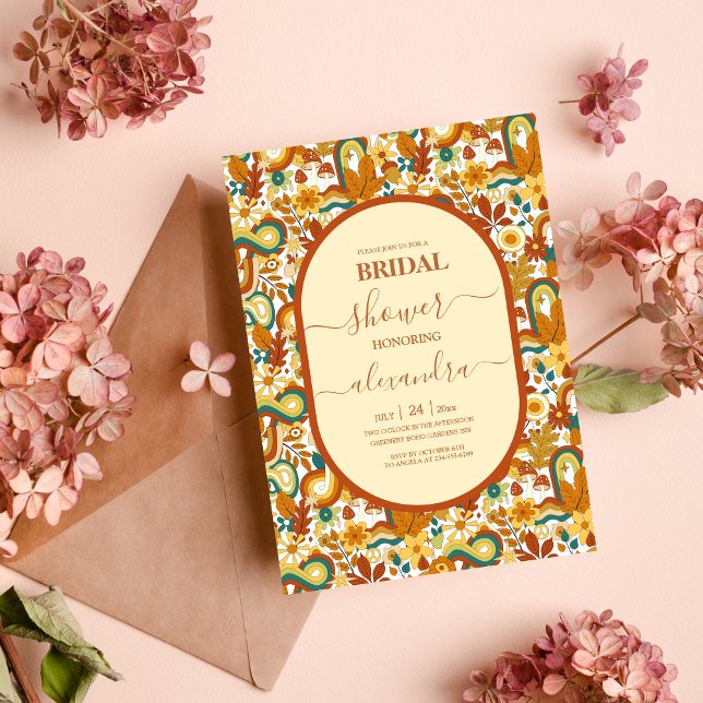 Convite à Bridal Pensada da Retro Groovy 70 (Criador carregado)