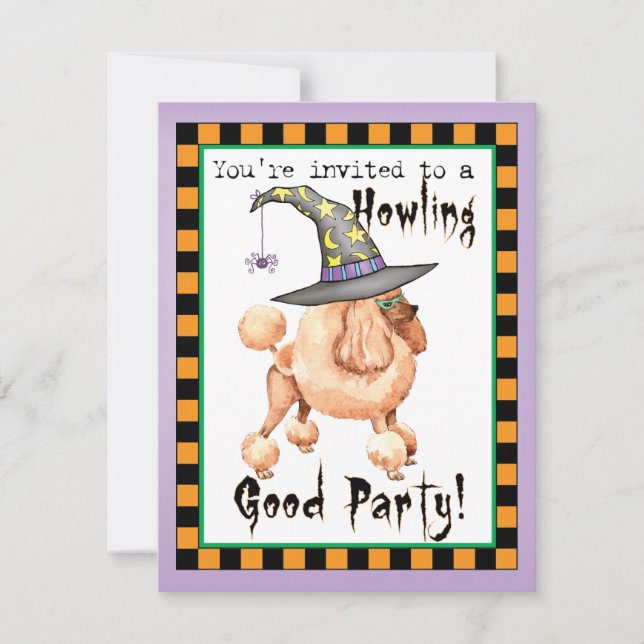 Convite à Bruxa de Toy Poodle (Frente)
