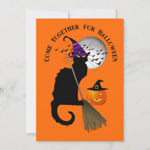 Convite A Bruxa do Halloween Le Chat Noir