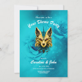 Convite A cabeça mística da raposa, nobre e misteriosa