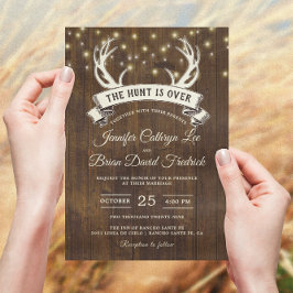 Convite "A Caça Acabou" Cordas Rústicas Antler Casamento L