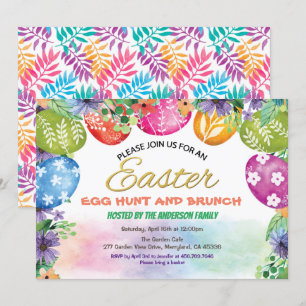 Convite à caça de ovos de Páscoa. Flor de água