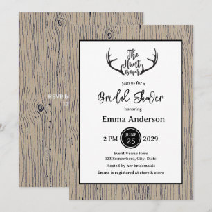 Convite A "caça está sobre" o casamento rústico de