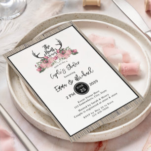 Convite A caça floral rústica de Barnwood está sobre o 