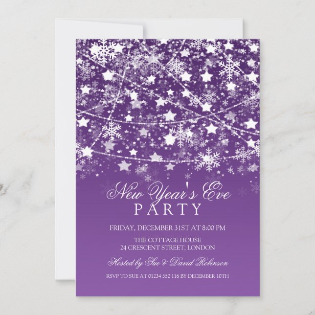 Convite A Cadeia de Feriados da véspera de ano novo acende (Frente)