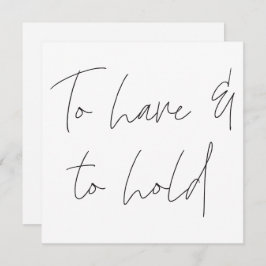 Convite A caligrafia moderna promete ter e manter casament