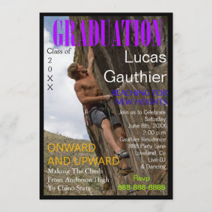 Convite A capa de revista nova da graduação das alturas