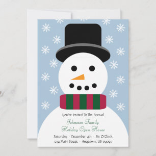 Convite à Casa Aberta de Snowman de Natal