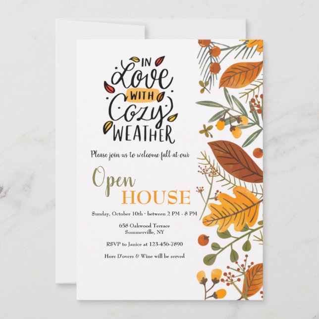 Convite à Casa Aberta para Cozy Weather (Frente)