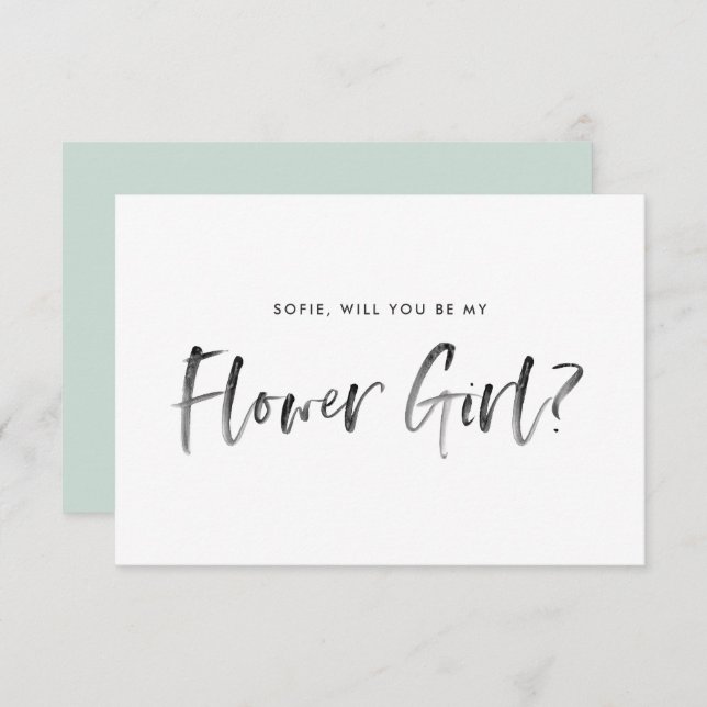 Convite A Casa De Escova Vai Ser Minha Menina Flor (Frente/Verso)