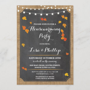 Convite A casa nova rústica da queda do partido do