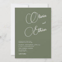 Convite à Casamento Minimalista Sage Green