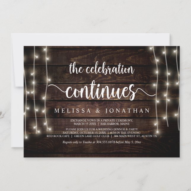 Convite A celebração continua, Casamento Furtivo (Frente)