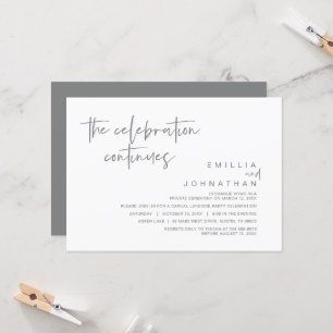 Convite A celebração continua, Festa de Casamento Intimo