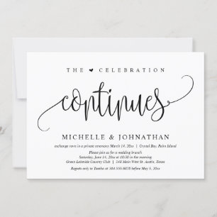 Convite A Celebração Continua, Festa de Casamento Intimo