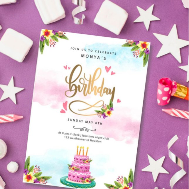 Convite à Celebração de Aniversário (Criador carregado)
