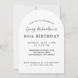 Convite à Celebração de Aniversário de 80
