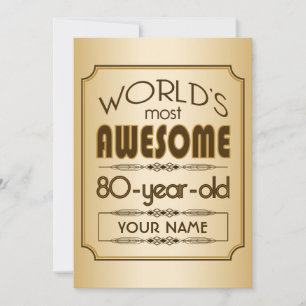 Convite A celebração de aniversário do 80 Dourado é a 