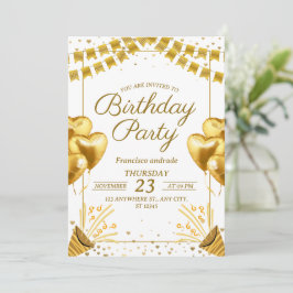 Convite à Celebração de Aniversário do Ouro Glamor