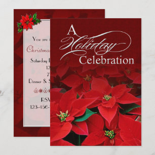 Convite à celebração de feriados de Poinsettia