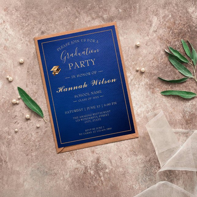 Convite à Celebração de Graduação Elegante (Criador carregado)