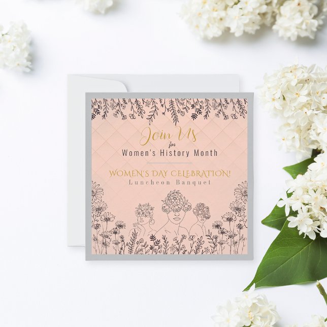 Convite A Celebração do Dia das Mulheres Florais Elegantes (Criador carregado)