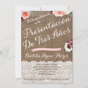 Convite a cerimónia de apresentação de 3 anos convida n