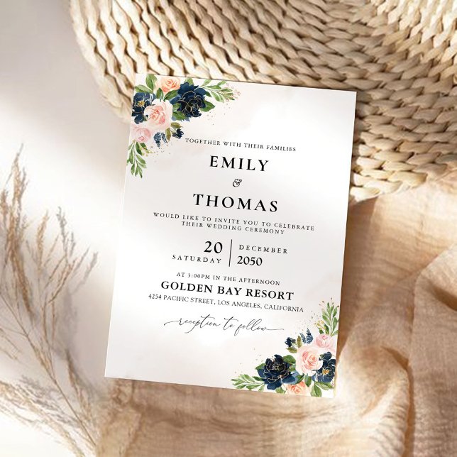 Convite à cerimônia de casamento de Rosas Rosa-Ros (Criador carregado)