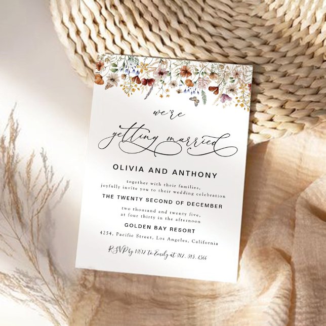 Convite à cerimônia de casamento de Tiny Wildflowe (Criador carregado)