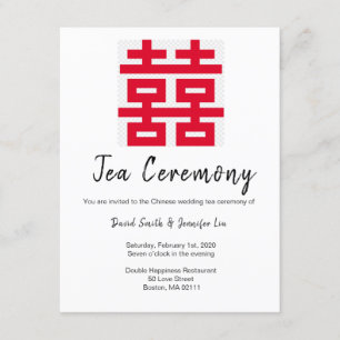 Convite à Cerimônia de Chá Chinesa - Dupla Felicid